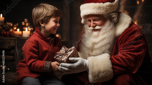 Santa's Delight: Enchanting Moments in a Holiday Photoshoot with Children photo