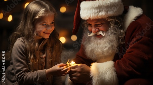 Santa's Delight: Enchanting Moments in a Holiday Photoshoot with Children photo