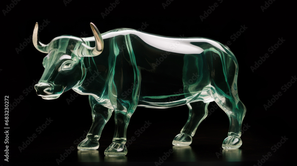 Bull. Bullish market trend , global economy growth, share prices, profit concept