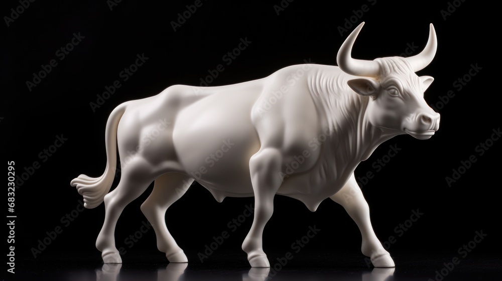 Bull. Bullish market trend , global economy growth, share prices, profit concept Bull. Bullish market trend , global economy growth, share prices, profit concept