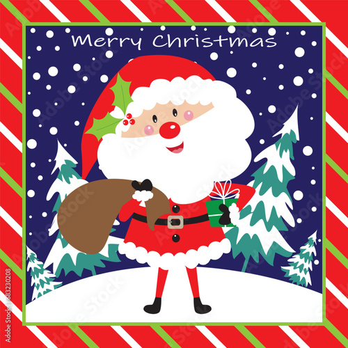 christmas card with santa claus