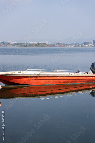 Boats on Xinglong Lake in Chengdu
