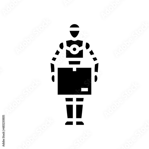 robot courier autonomous delivery glyph icon vector. robot courier autonomous delivery sign. isolated symbol illustration