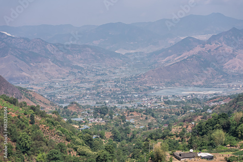 Aerial photo of the layout of Miyi County in Sichuan Province