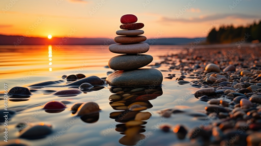 Obraz premium zen stones on the beach