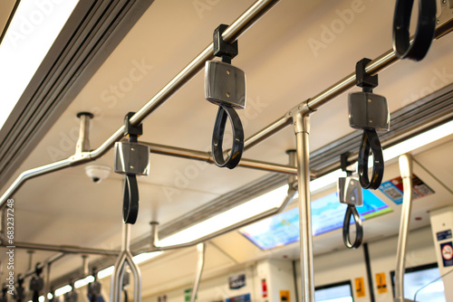 Handle ring inside subway or sky train.