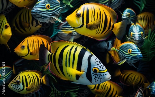 Underwater Harmony: A School of Fishes in Artistic Style © Mike