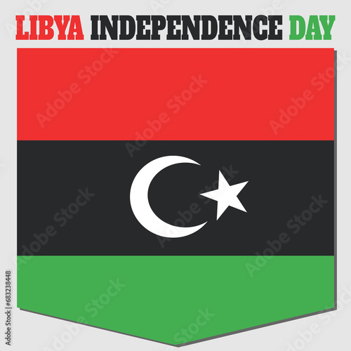 libya independence day, flyer design. flat illustration. Banner design.