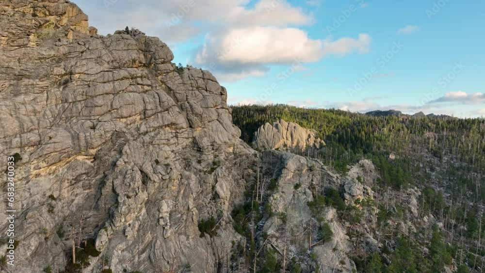 Aerial of the amazing landscape of the Black Hills in South Dakota at sunset. Aerial of the amazing landscape of the Black Hills in South Dakota at sunset.