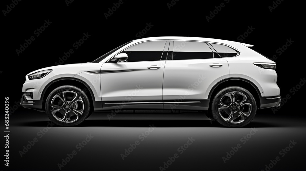 Side shot of an elegant SUV on a white background.