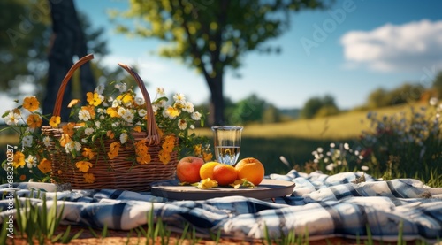 Picnic in the Park on a Green Field