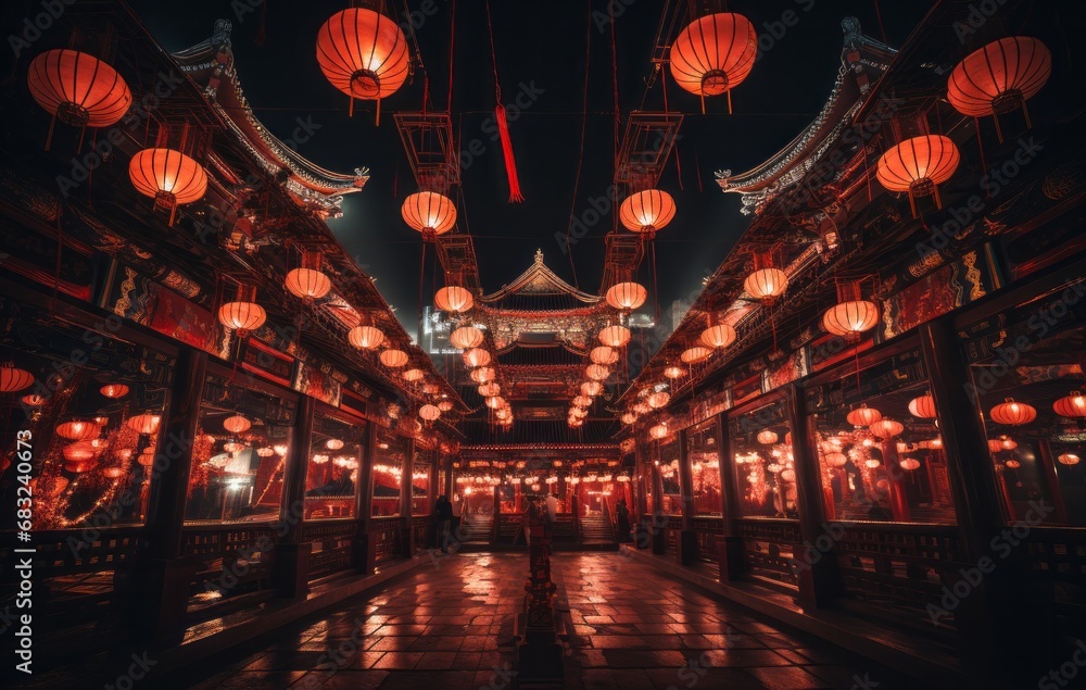 Luminous Elegance: Corridor of Enchanting Lanterns