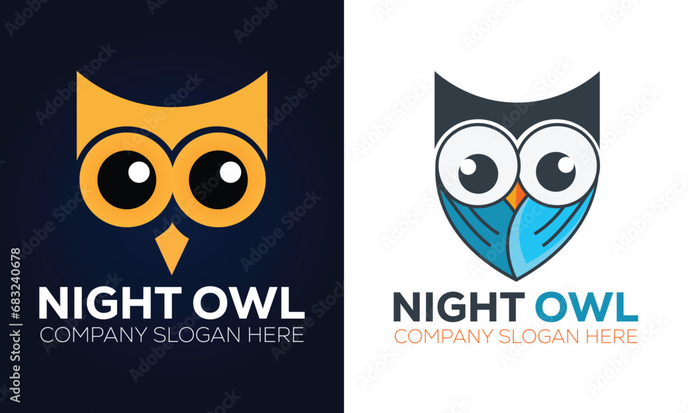 Fototapeta premium night owl bird logo design template vector