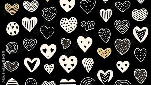 Whimsical Collection of Hand-Drawn Hearts