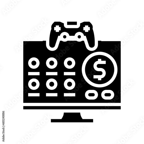 monetization game development glyph icon vector. monetization game development sign. isolated symbol illustration