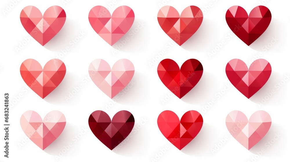 Minimalist Valentine Hearts Clip Art
