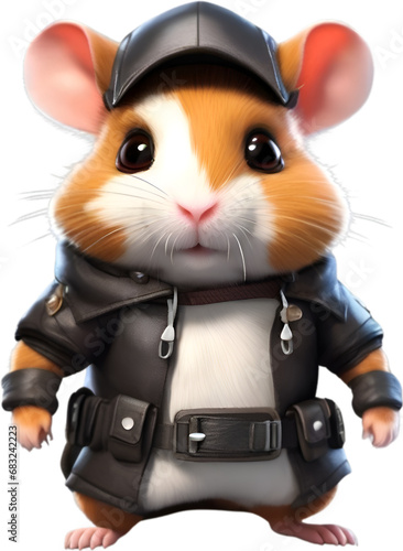 Cute Hamster in a cartoon character. photo