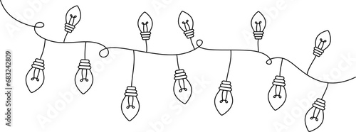 simple lineart lamp bulb drawing illustration photo