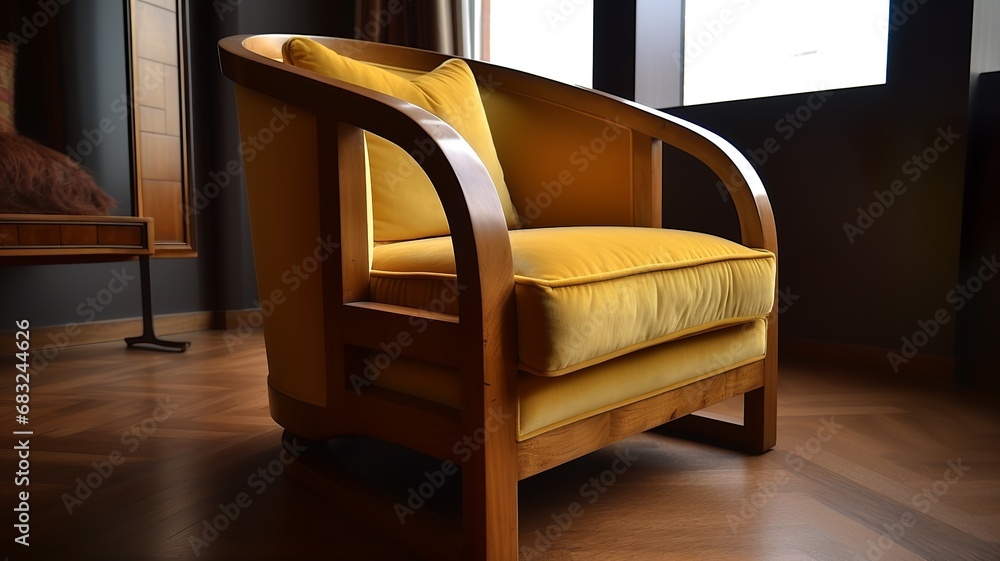 a nice armchair is definitely necessary for the living room, it is not only beautiful decor, but also comfortable - obrazy, fototapety, plakaty 