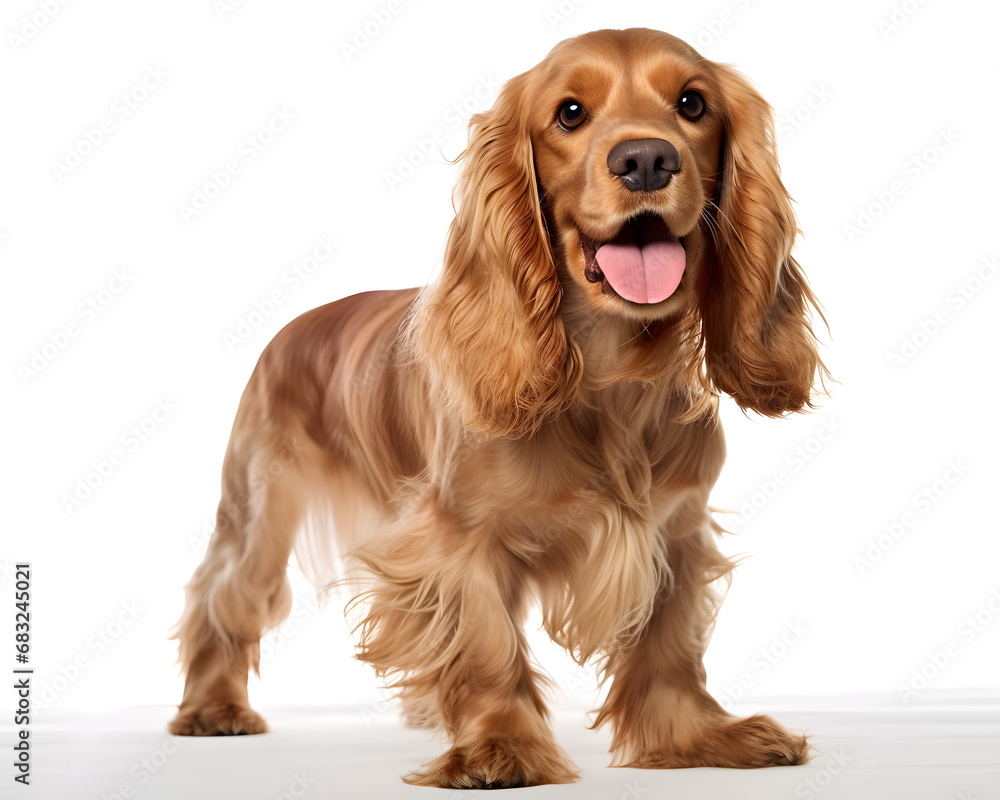 Cocker Spaniel Dog Isolated on White Background - Generative AI Cocker Spaniel Dog Isolated on White Background - Generative AI