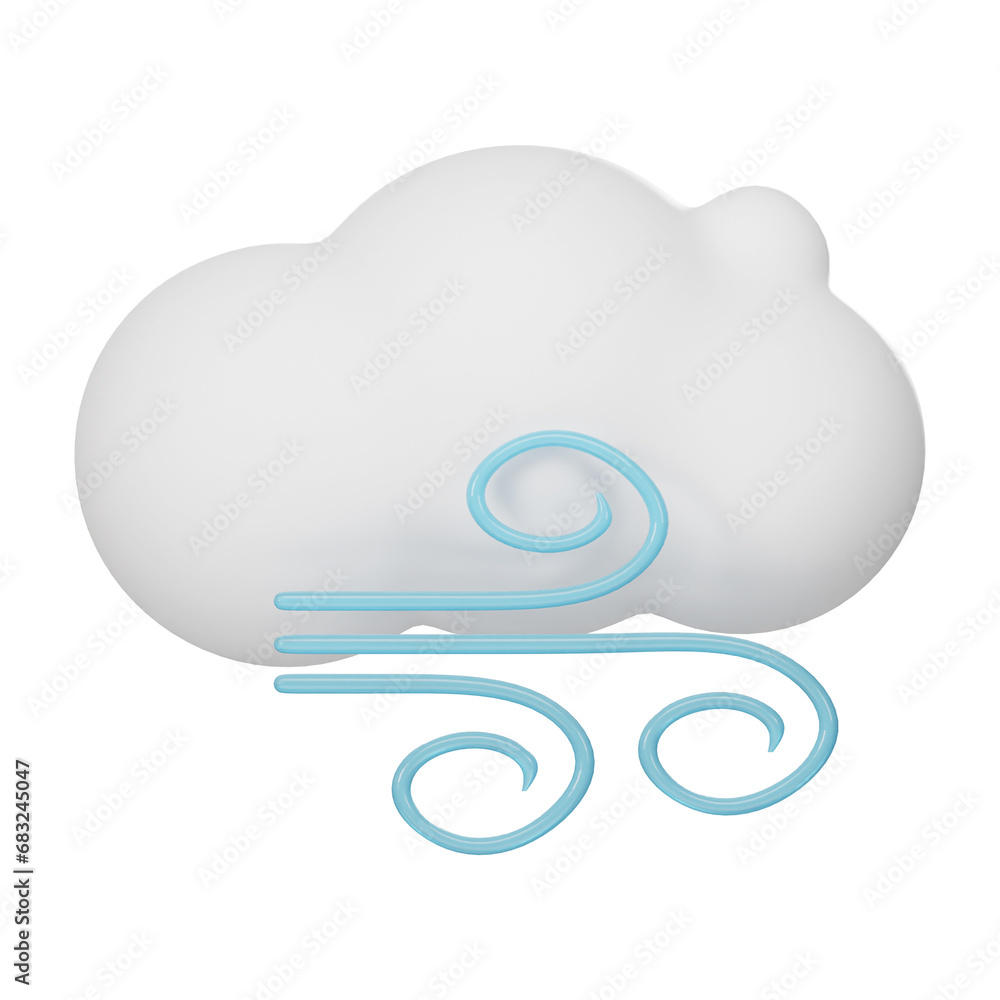 3D weather icons, clouds and windy isolated on white background. 3D weather icons, clouds and windy isolated on white background.