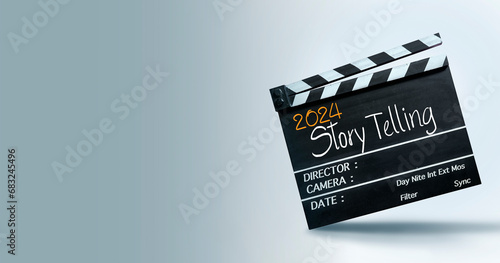 Storytelling in the year 2024. Happy New Year to film industry and content creators. photo