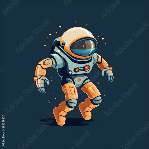 Astronaut floating in cosmic space.