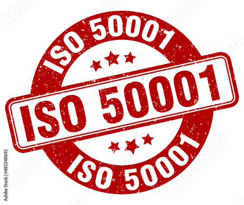 iso 50001 stamp. iso 50001 label. round grunge sign