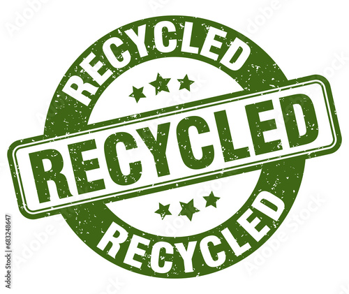 recycled stamp. recycled label. round grunge sign