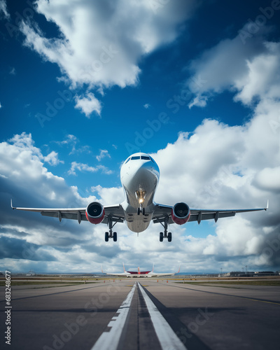 airplane landing at the airport