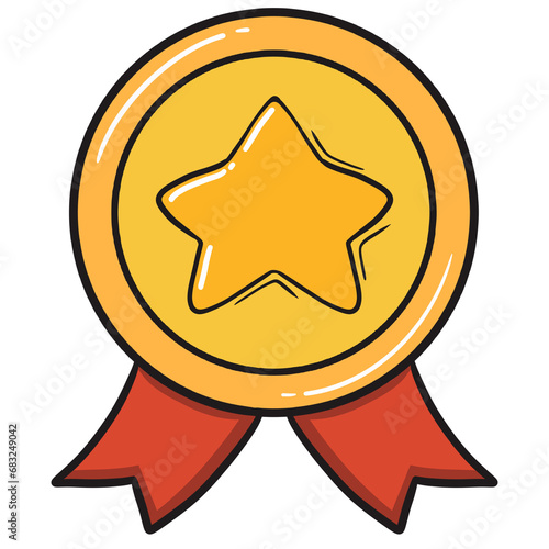 Gold Star medal with outline