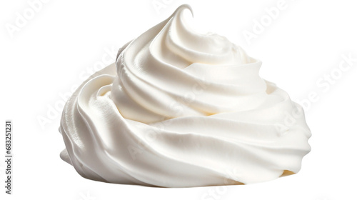 Whipped White cream  isolated in white background. photo