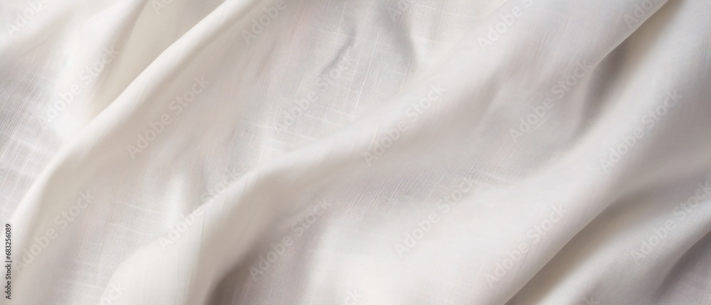Fabric backdrop White linen canvas. Fabric backdrop crumpled natural cotton fabric - obrazy, fototapety, plakaty 