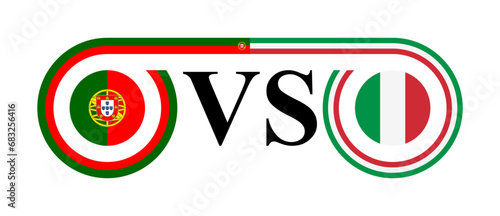 concept between portugal vs italy. vector illustration isolated on white background
