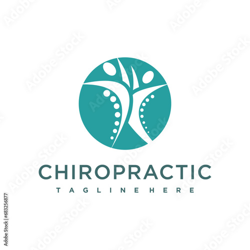 Physiotheraphy  logo for massage and business with creative element concept premium vector