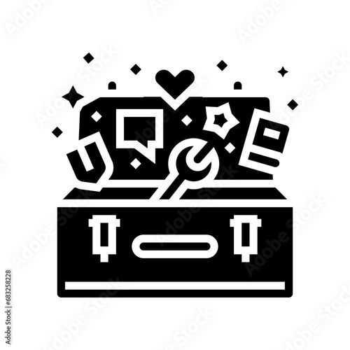 coping toolbox mental health glyph icon vector. coping toolbox mental health sign. isolated symbol illustration photo
