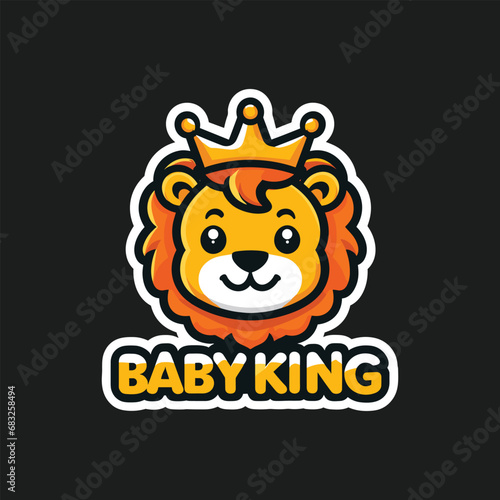 baby lion king logo, Baby Lion mascot, Lion sticker, cartoon lion