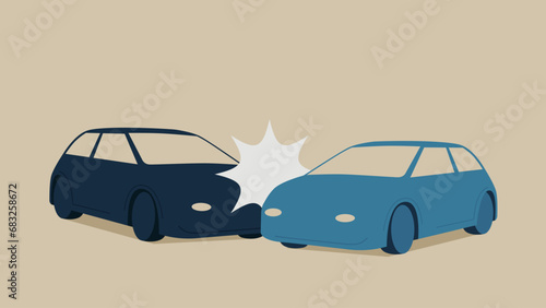 An accident scene where cars collide with each other.