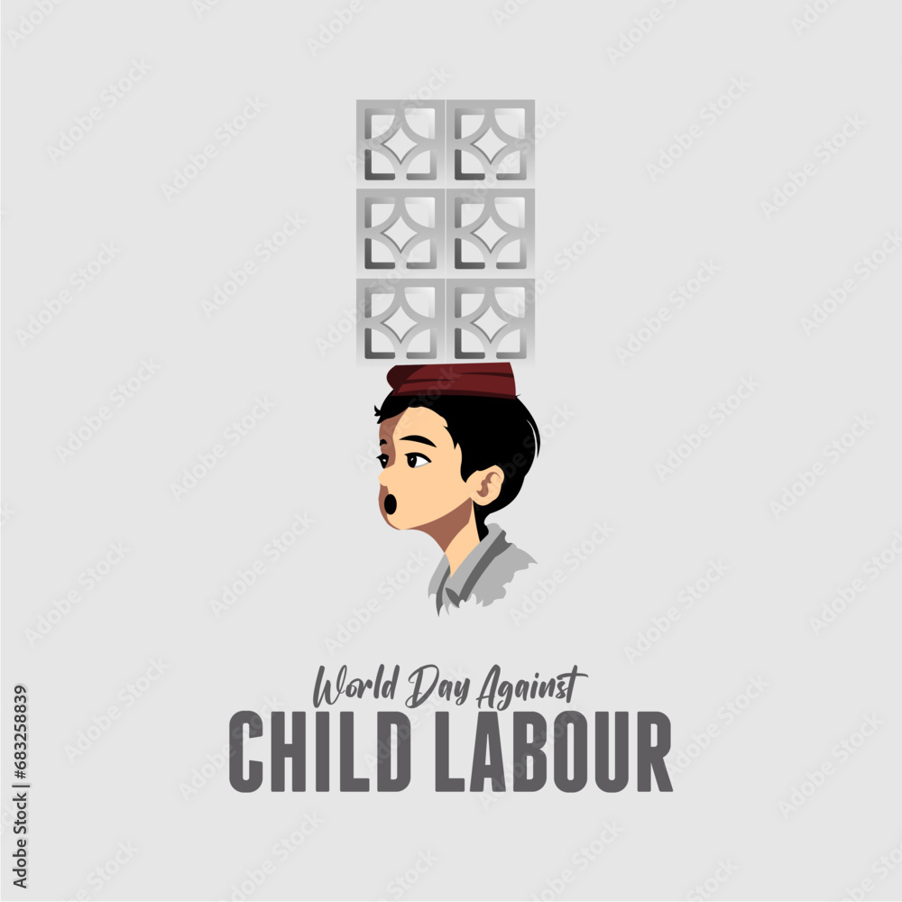 vector illustration: World day against child labour. Stock Vector ...