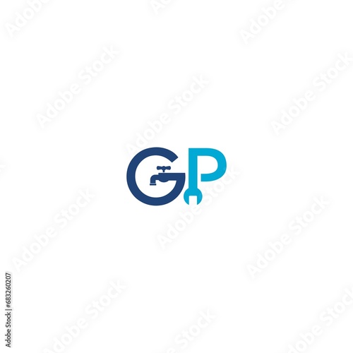 Logo GP Simple Creative Design. Plumbing logo isolated on white background Free Download Logo GP Simple Creative Design. Plumbing logo isolated on white background - GFXLoad