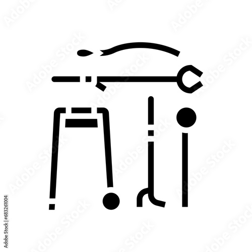 adaptive equipment occupational therapist glyph icon vector. adaptive equipment occupational therapist sign. isolated symbol illustration