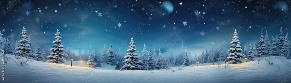 Panoramic christmas concept background