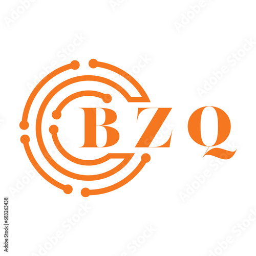 BZQ letter design. BZQ letter technology logo design on white background. BZQ Monogram logo design for entrepreneur and business photo