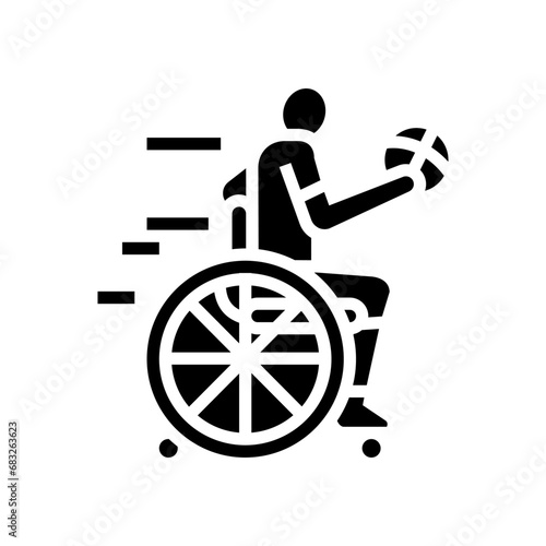 adaptive sports occupational therapist glyph icon vector. adaptive sports occupational therapist sign. isolated symbol illustration