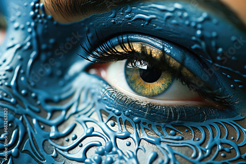 Eyes macro close up abstract skin realistic , Generative Ai © Zatiago