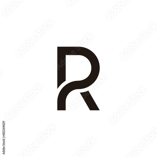 letter pr simple curve clean geometric logo vector