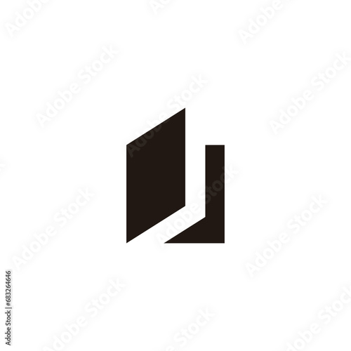 open book 3d flat simple geometric logo vector