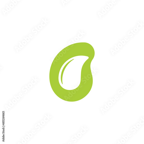 green bean simple color  negative space logo vector