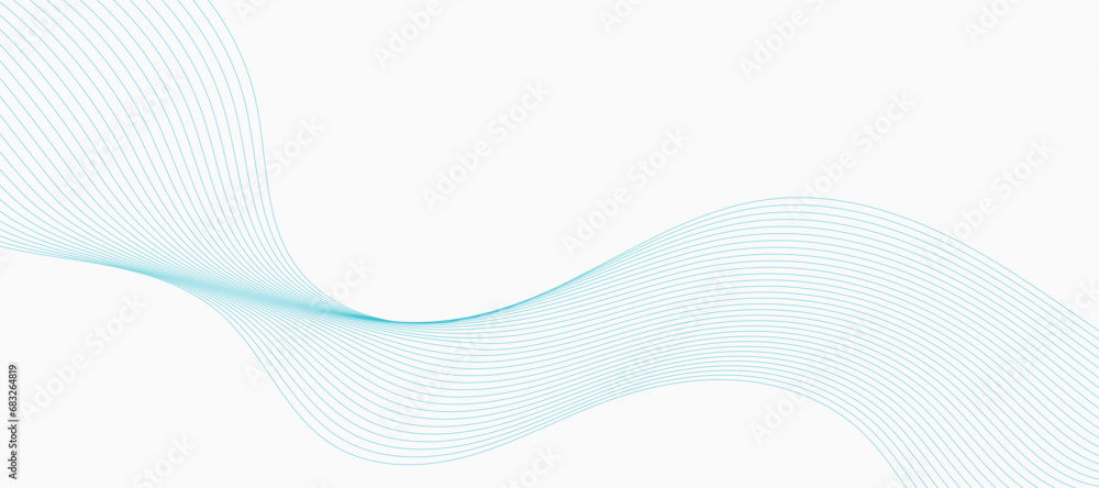 Fototapeta premium Abstract vector background with smooth color wave. Smoke wavy lines. Vector blue waves background