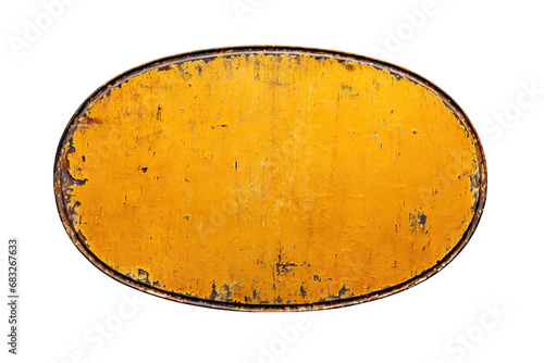 An empty vintage metal sign isolated on a white background